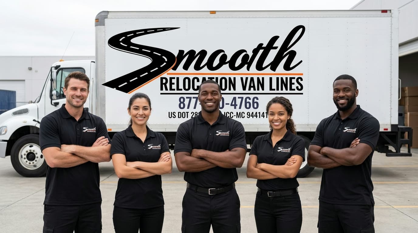 Smooth Relocation Van Lines crew loading a branded truck